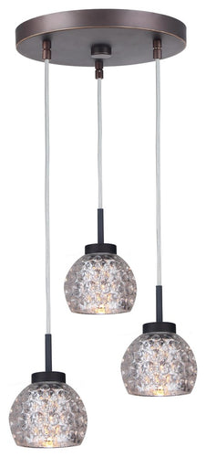 Woodbridge Lighting Charlotte 3-Light Cluster Pendant , Mercury Crystal Ball