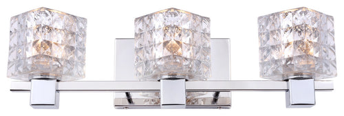 Woodbridge Lighting Langston 3-Light Bath LED, Mercury Crystal Square