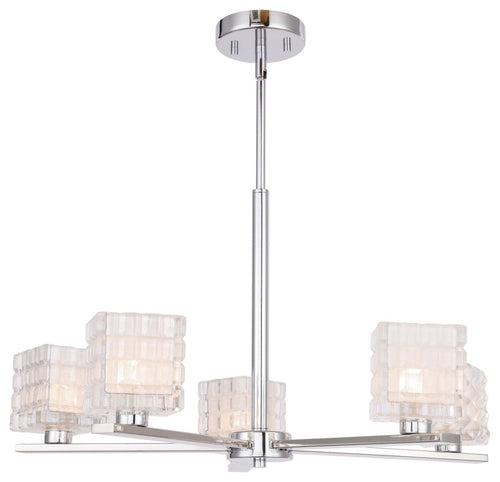 Woodbridge Lighting Claudia 5-Light Chandelier LED, Frosted Crispy Square