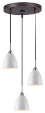 Load image into Gallery viewer, Woodbridge Lighting Vento 3-Light Pendant Cluster, White/Black, Bronze