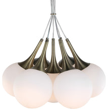 Load image into Gallery viewer, Alicia 7-Light Tight Pendant Cluster, Brass, Opal LED