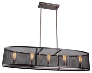 Woodbridge Lighting Drake 5-Light Linear Pendant With ST64 Bulb