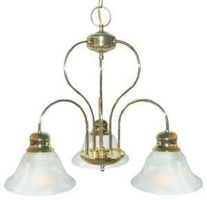 Basic 3-Light Mini Chandelier, Polished Brass