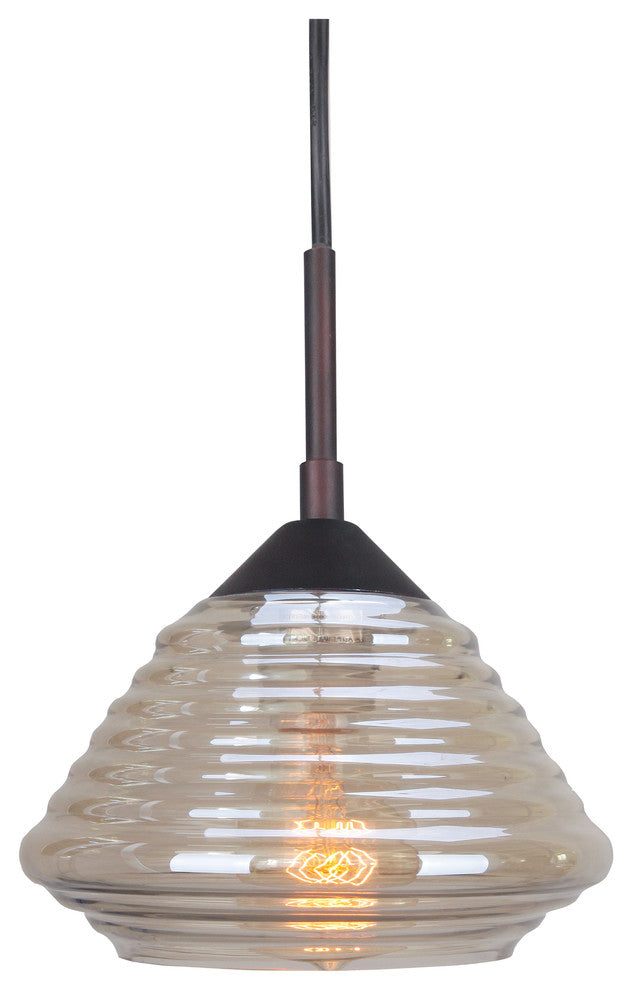 Queen Style 1-Light Mini Pendant, Metallic Bronze