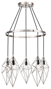 Woodbridge Lighting Lanning 5-Light Chandelier, Nickel/Nickel