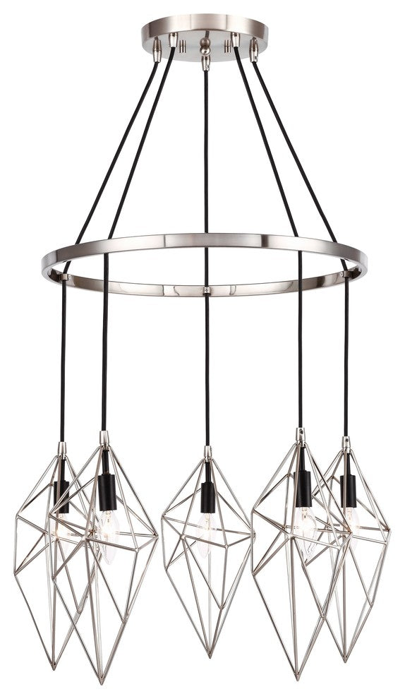 Woodbridge Lighting Lanning 5-Light Chandelier, Nickel/Nickel